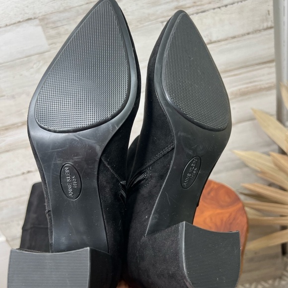 Anne Klein Women's Brayden Knee High Block Heel Boots Black Size 8.5 Suede like - Picture 11 of 12